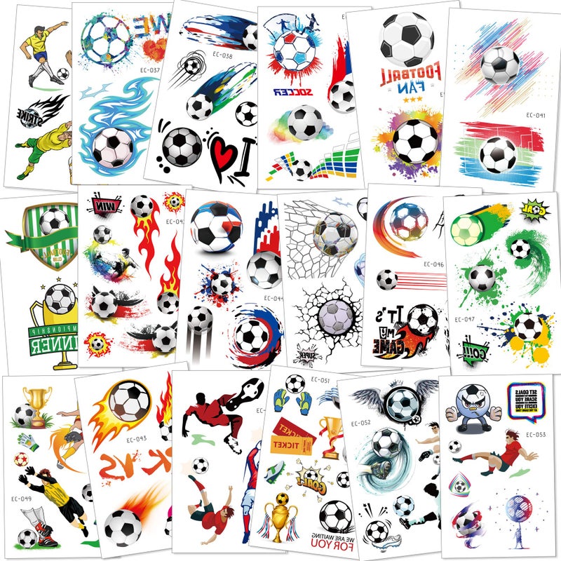 Konsait Football Tattoos Soccer Ball Tattoos Kids Children Temporary Transfer Tattoos Boys Birthday Party Bag  Stocking Fillers 142PCS