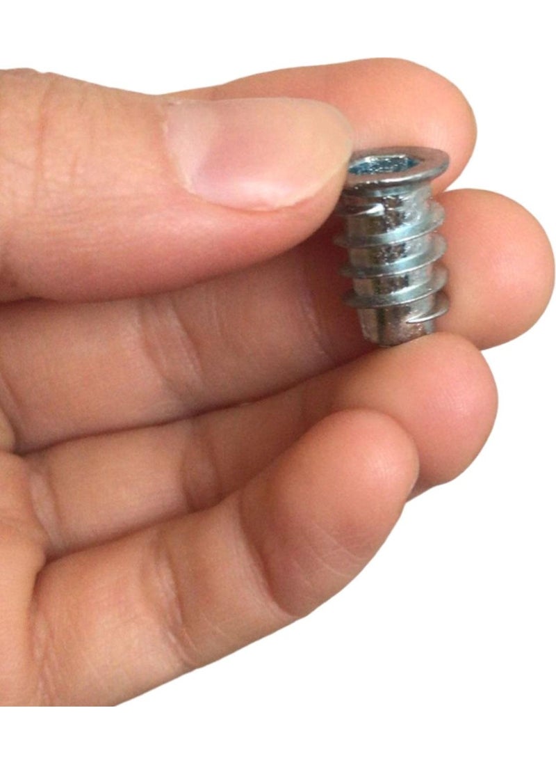 Glaswen Metal Straight Threaded Dowel Wood Dowel M6 8X16 Teeth Zinc Furniture Connection Unit Joining (50 Pieces)  - Image 2
