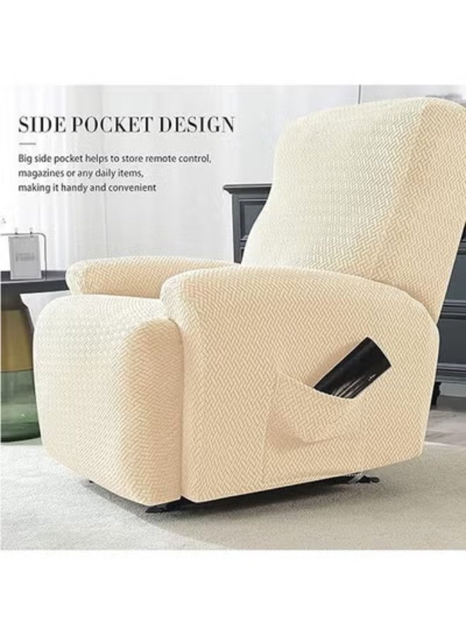 Single/multi-person chaise longue sofa protector Elastic sofa rail chaise longue cover Soft furniture protector with elastic chair cover T-jacquard pattern - Image 4