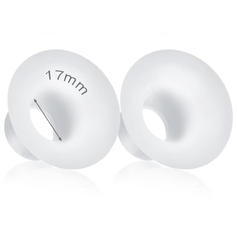 Durceler 17mm Silicone Flange Inserts Compatible with Medela/for Spectra S1 S2 / Elvie / S18 S21 / Momcozy S9 S12/ TSRETE 24mm Breast Pump Shields or Freemie 25mm; Reduce Nipple Tunnel Down to 17mm - Image 1