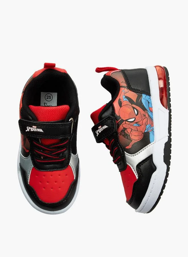 مارفل Boys Spider-Man Print Light-Up Ankle School Sneakers