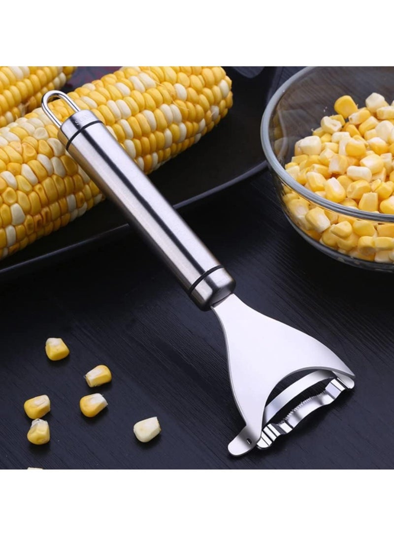 HW Deluxe Corn Stripper,Corn Cob Peeler Corn Remover Corn Kerneler with Stainless Steel Blades and Hand Protector - Image 4