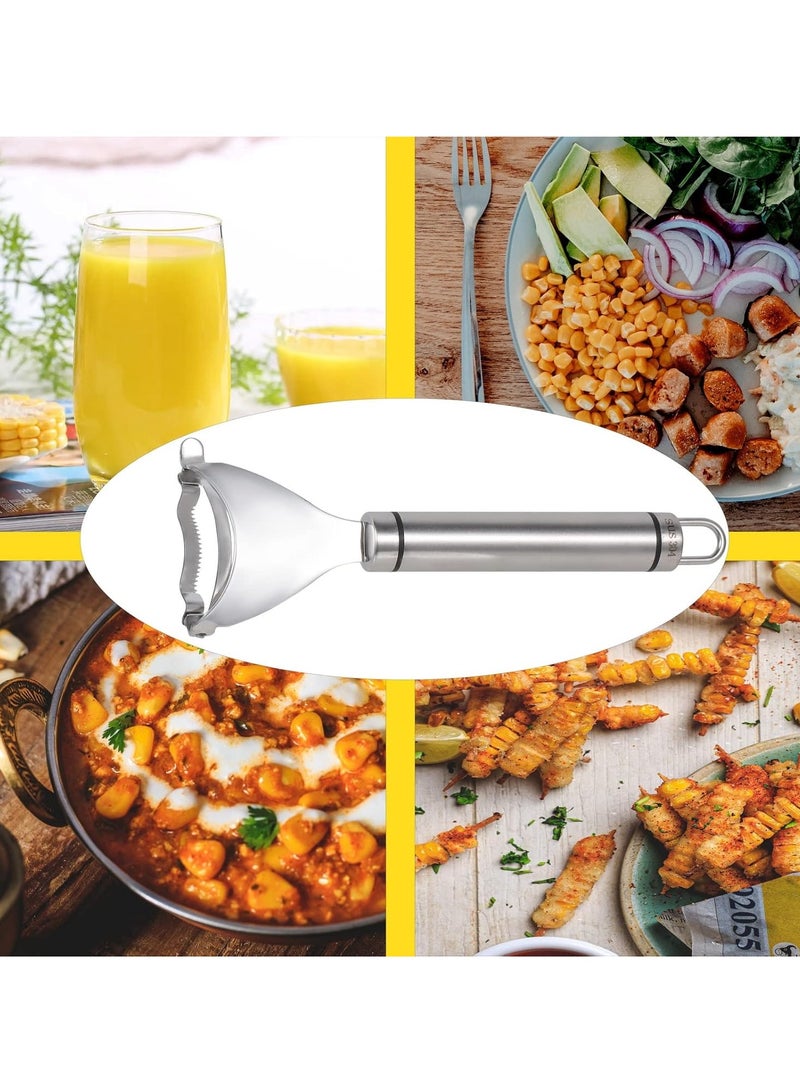 HW Deluxe Corn Stripper,Corn Cob Peeler Corn Remover Corn Kerneler with Stainless Steel Blades and Hand Protector - Image 5