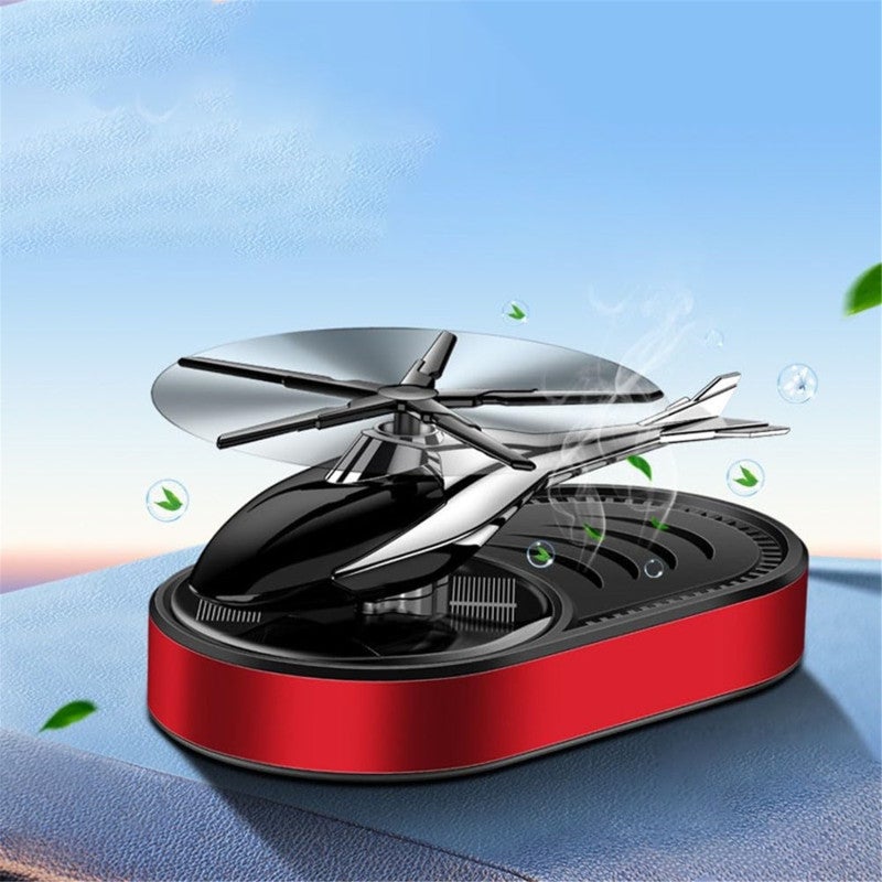 Solar Car Fragrance Red Solid Plastic - Automatic Rotating Helicopter Design Car Perfume for Car Home Office Balcony Bathroom Bedroom - Image 4