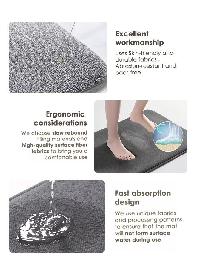Aikenn Non-slip bathroom mats Bathroom Rug 40x60 Non Slip Beige Fluffy Bath Mat for Bathroom Floor Washable Plush Luxury Bath Rug for Tub Soft Shaggy Absorbent Shower Mat - Image 3