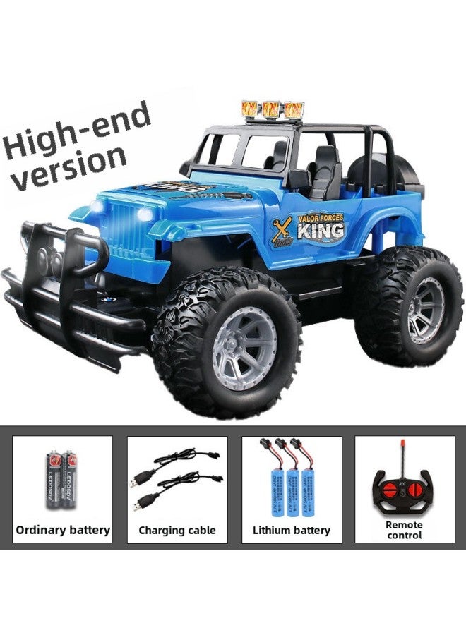 Remote Control Car Toy Boy Car Racing Wireless Off-road Vehicle Baby Electric 3-year-old Children's Car 6 Boys 5-7-Color:Off-road Vehicle-blue Rechargeable Model) 3 Sets Of Lithium Batteries] - Image 1