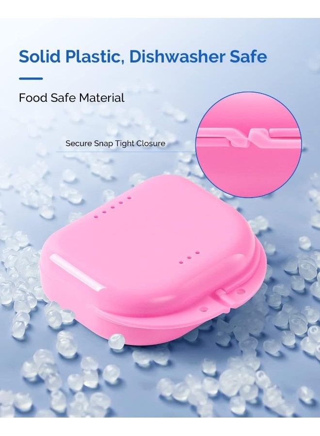 JMU حافظة مثبت مع فتحات تهوية، 4 عبوات من حافظات واقي الفم التقويمية، حافظة طقم الأسنان - Image 4