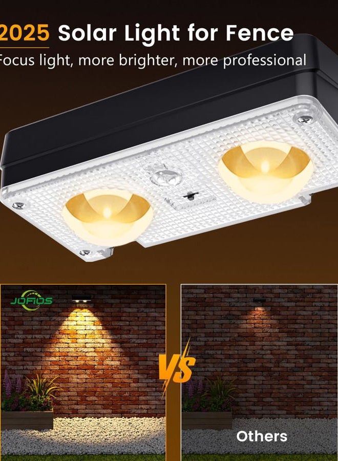 JOFIOS Solar Fence Lights Outdoor Waterproof, 80 Lumens Solar Lights for Fence with Warm White & RGB 8 Colors,Outdoor Solar Light for Deck, Patio, Backyard, Fence, Railing (8-Pack-Black) - Image 4