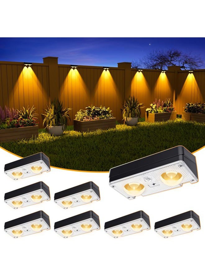 JOFIOS Solar Fence Lights Outdoor Waterproof, 80 Lumens Solar Lights for Fence with Warm White & RGB 8 Colors,Outdoor Solar Light for Deck, Patio, Backyard, Fence, Railing (8-Pack-Black) - Image 1