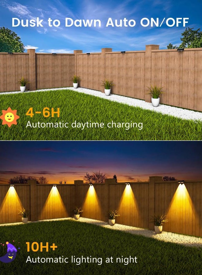 JOFIOS Solar Fence Lights Outdoor Waterproof, 80 Lumens Solar Lights for Fence with Warm White & RGB 8 Colors,Outdoor Solar Light for Deck, Patio, Backyard, Fence, Railing (8-Pack-Black) - Image 5