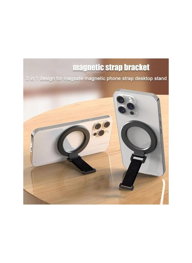 S-TOP For Magsafe Phone Grip with Finger Strap, Magnetic Ring Holder Kickstand for iPhone, Removable Magnetic Phone Grip - Image 3