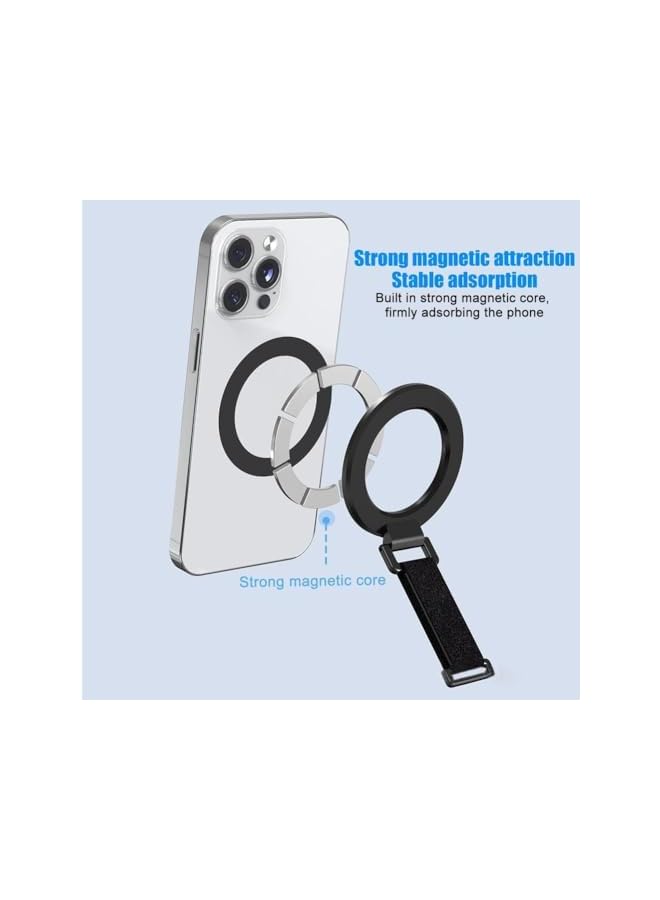 S-TOP For Magsafe Phone Grip with Finger Strap, Magnetic Ring Holder Kickstand for iPhone, Removable Magnetic Phone Grip - Image 4