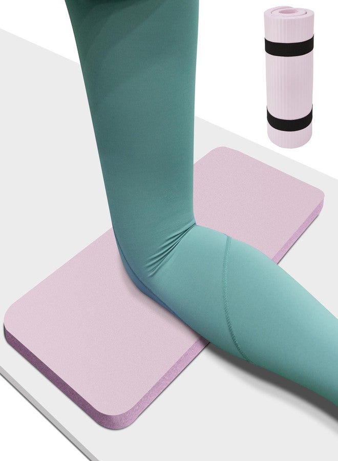 HASSLICKIT Yoga Knee Pad Cushion 0.8inch (20mm) Thick Yoga Mat with Carrier Strap Mats for Pain Free Joints Knees and Elbows, Workout Mats for Home Gym, Yoga, Pilates, Planks, Ab Rollers (Pink, 24"x10"x0.8") - Image 1