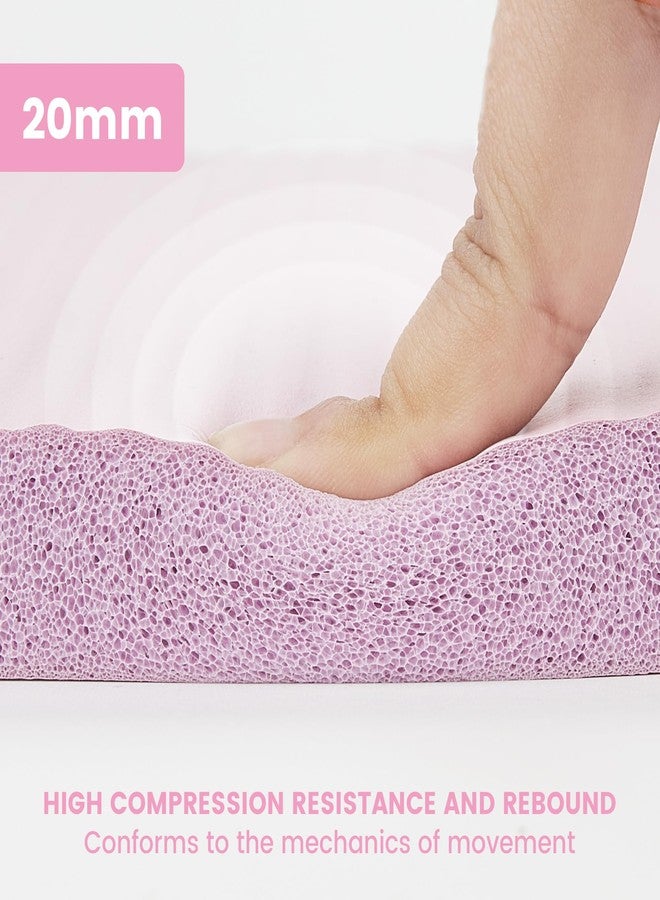 HASSLICKIT Yoga Knee Pad Cushion 0.8inch (20mm) Thick Yoga Mat with Carrier Strap Mats for Pain Free Joints Knees and Elbows, Workout Mats for Home Gym, Yoga, Pilates, Planks, Ab Rollers (Pink, 24"x10"x0.8") - Image 3