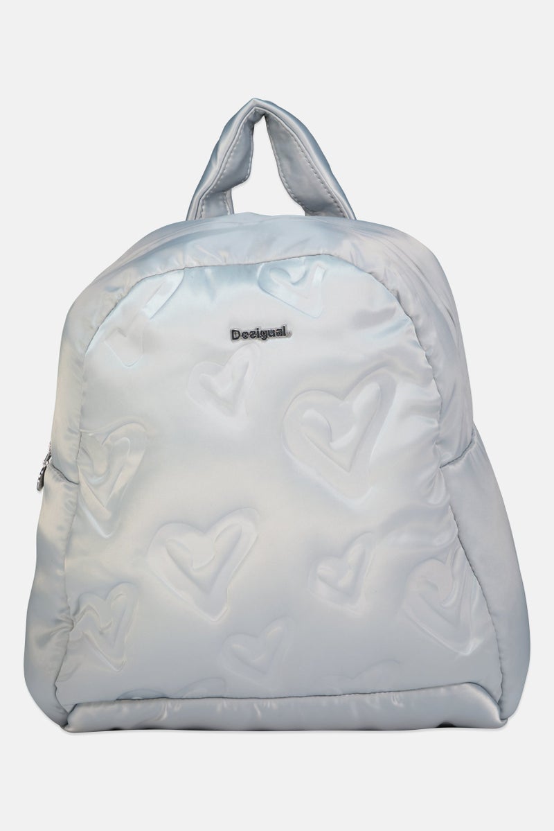 DESIGUAL Women Brand Logo Backpack, Grey - Image 1