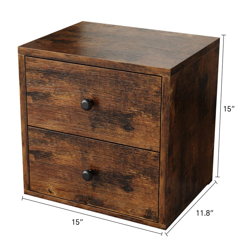 FUSUNBAO Magic DIY Cube Storage Organizer Stackable Cubes for Home Books Clothes Toy-Modular Cubby Storage System-Office Cubical-Bookcase Closet (Antique Brown, Drawer Cube) - Image 2