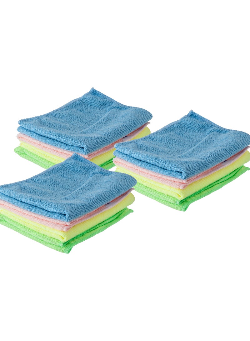 تيتيز 12 قطعة قماش ماص و ناعم من المايكروفايبر لتنظيف و التلميع المقاس 40*30 سم - Image 2