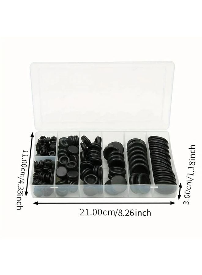 Black Rubber Firewall Hole Plug 170pcs Protective Grommet Ring Car Electrical Wire Gasket - Image 3