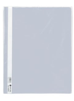ATLAS 12-Piece Flat Clear View Folder File Light Grey 