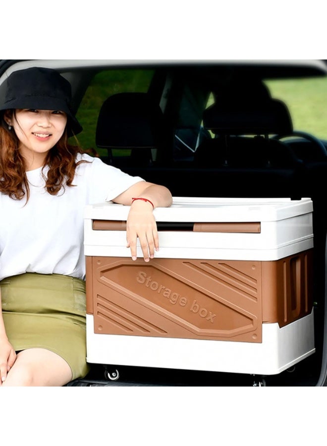 Manful Outdoor Camping Folding Storage Box Foldable Plastic Storage Bins with Wheels Easy to Assemble Storage Containers - Image 5