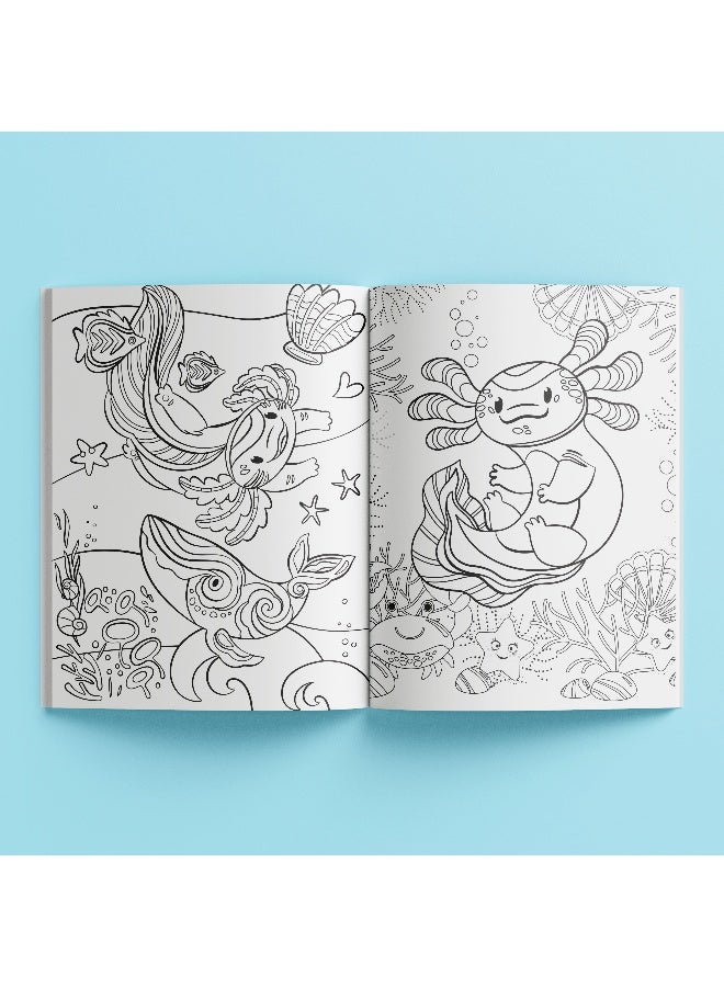 Hinkler Kaleidoscope: Amazing Axolotls Sticker & Colouring Fun Book - Image 3
