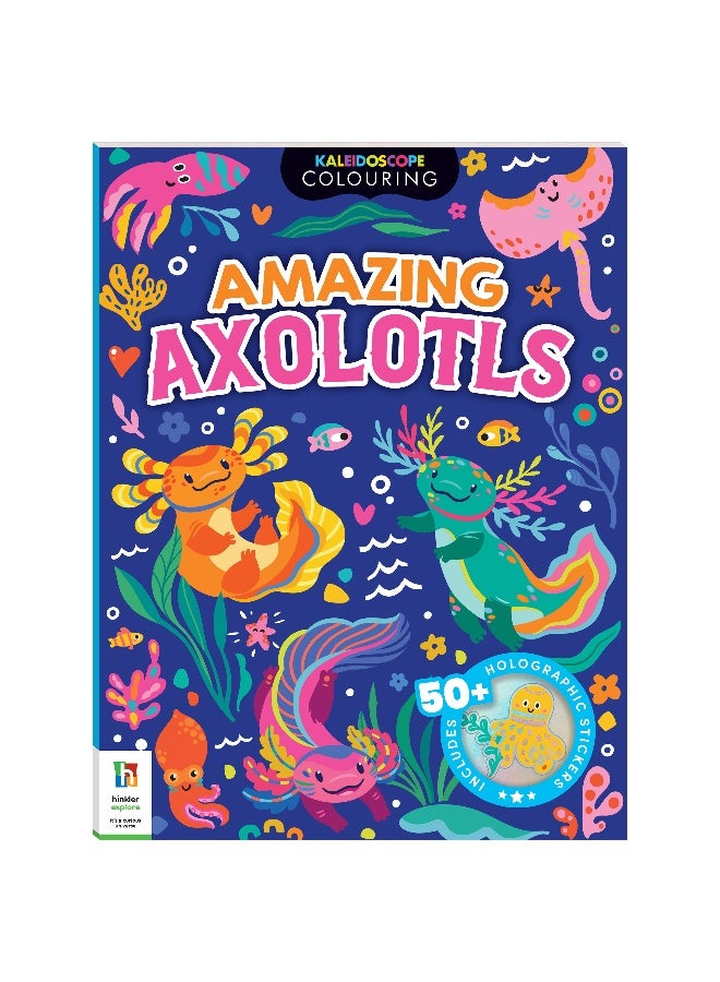 Hinkler Kaleidoscope: Amazing Axolotls Sticker & Colouring Fun Book - Image 1