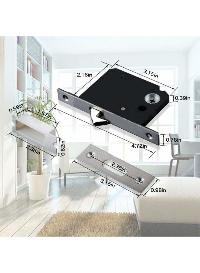 CCJH Invisible Door Locks Handle with Keys for Sliding Barn Wooden Door Furniture Hardware (Black) - Image 4