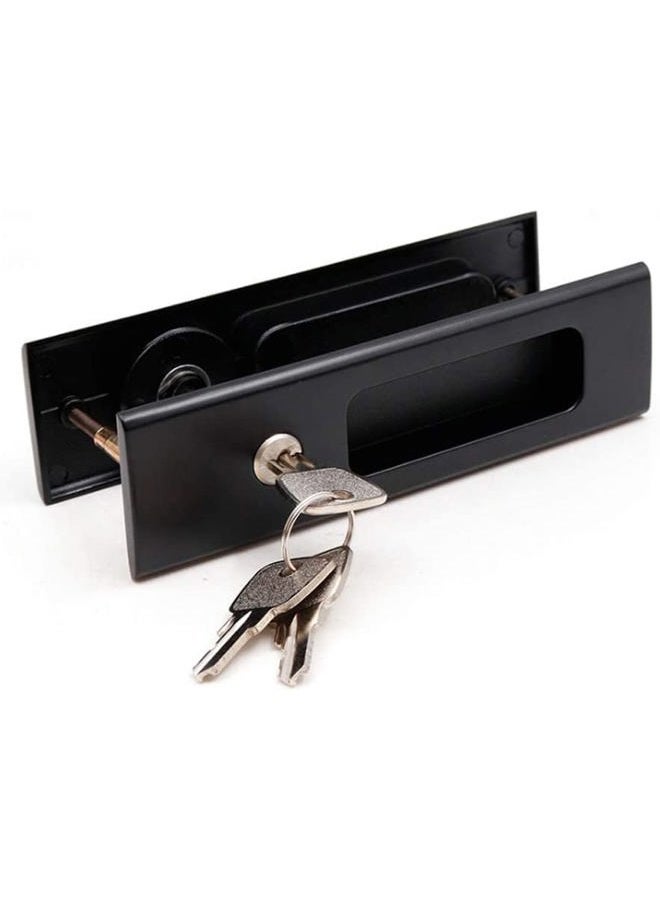 CCJH Invisible Door Locks Handle with Keys for Sliding Barn Wooden Door Furniture Hardware (Black) - Image 5