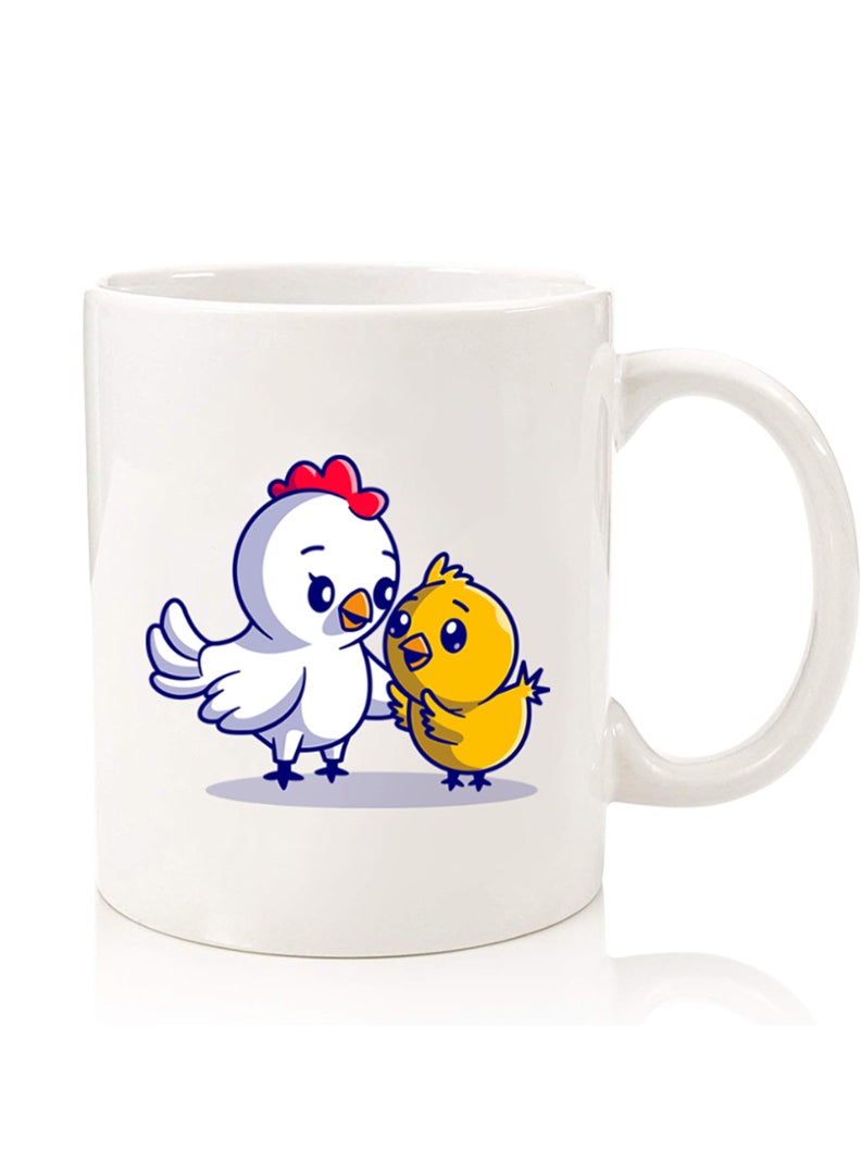 Theodor Premium Quality Two Sided Printed Coffee Mug Tea Cup For Home Office, Kids Men Women Chicken & Hen  - Image 1