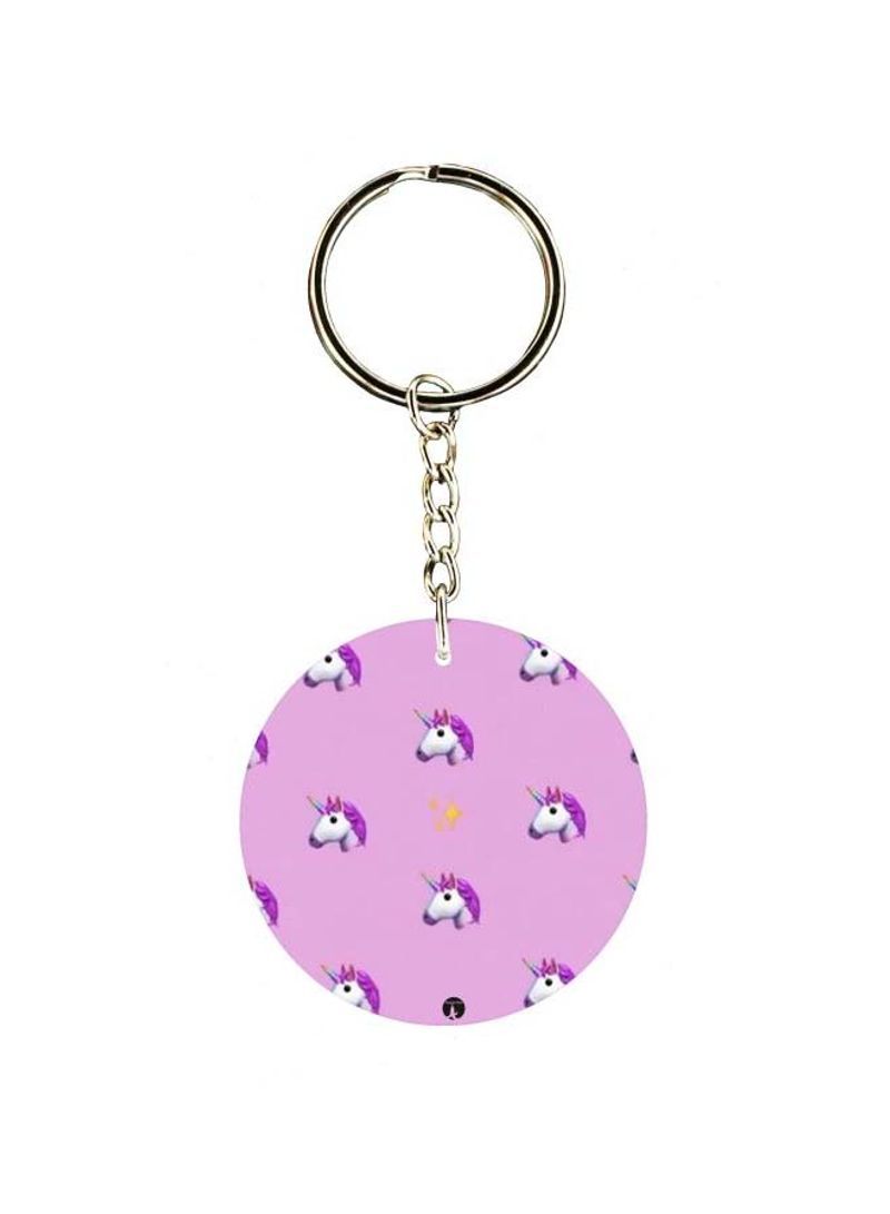 Double Sided Unicorn Printed Keychain