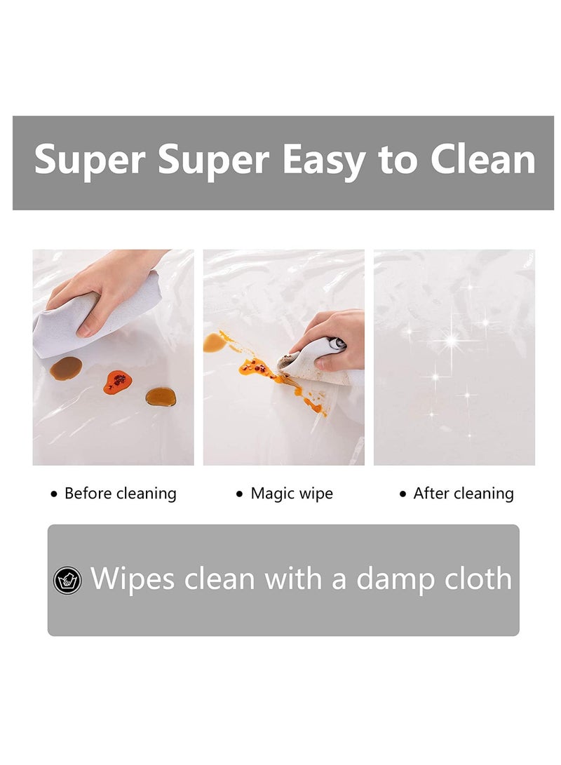 SYOSI Clear Plastic Tablecloth Protector 100% Waterproof Rectangle Heavy Duty Vinyl Table Cover Oil Proof Wipeable, Clear Desk Cover Protector for Use Dining Table, Parties Camping 54x86 Inch - Image 2