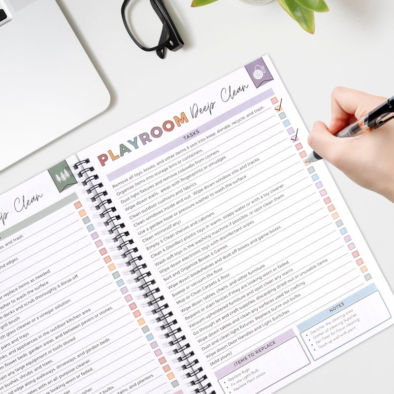 FASBET Adhd Cleaning Planner for Adults and Teens Adhd Cleaning and Organizing Planner Cleaning Schedule and Checklist Notebook List Daily Weekly Monthly for Home Chore Chart Adhd Daily Planner - Image 5