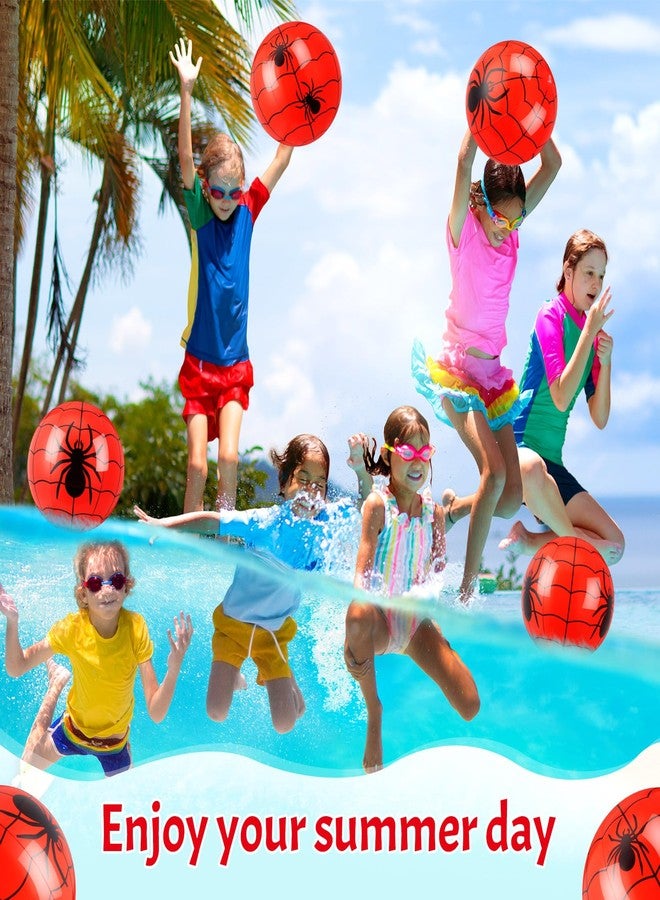 Vertintong 18 Pack Spider Inflatable Beach Balls Bulk for Kids 9 Inch Red Spider Web Themed Party Favor Decorations for Birthday Summer Swimming Pool Outdoor Beach Class Party Supplies Gifts - Image 5