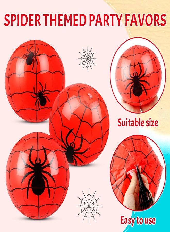 Vertintong 18 Pack Spider Inflatable Beach Balls Bulk for Kids 9 Inch Red Spider Web Themed Party Favor Decorations for Birthday Summer Swimming Pool Outdoor Beach Class Party Supplies Gifts - Image 3