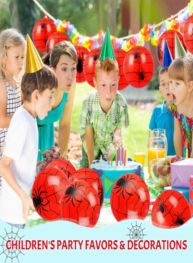 Vertintong 18 Pack Spider Inflatable Beach Balls Bulk for Kids 9 Inch Red Spider Web Themed Party Favor Decorations for Birthday Summer Swimming Pool Outdoor Beach Class Party Supplies Gifts - Image 4