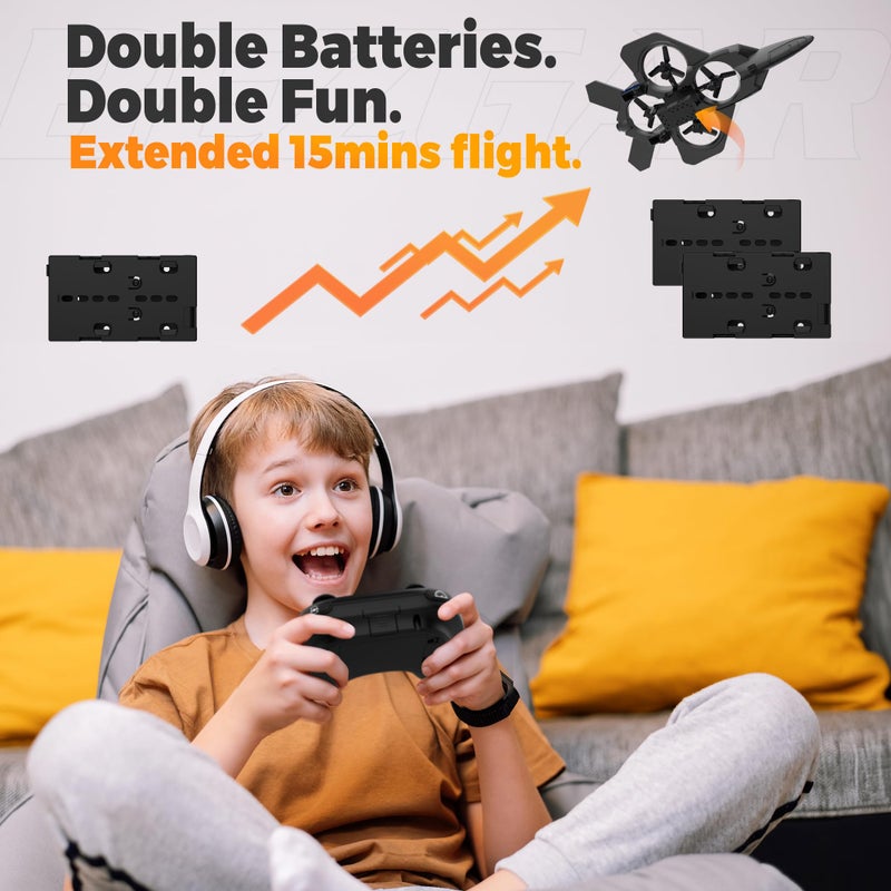 BEZGAR RC Planeä¸¨F-22 Raptor Mini Airplane, Remote Control Jet Plane Stunt Drone, Ready to Fly Fighter for Adults & Kids Toy with Light Gift for Beginner - Image 5