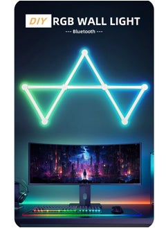 NANAO 9-Light Lines LED RGB Wall Light Bluetooth Gaming Lights DIY Room Lights لغرفة الألعاب وغرفة المعيشة وغرفة النوم باللون الأبيض  - Image 3