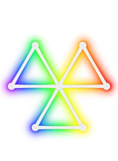 NANAO 9-Light Lines LED RGB Wall Light Bluetooth Gaming Lights DIY Room Lights لغرفة الألعاب وغرفة المعيشة وغرفة النوم باللون الأبيض  - Image 2