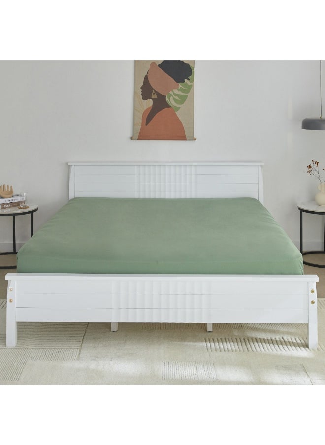 Home Box - Derby Solid Microfiber King Fitted Sheet 180 X 200 X 25 Cm - Image 1