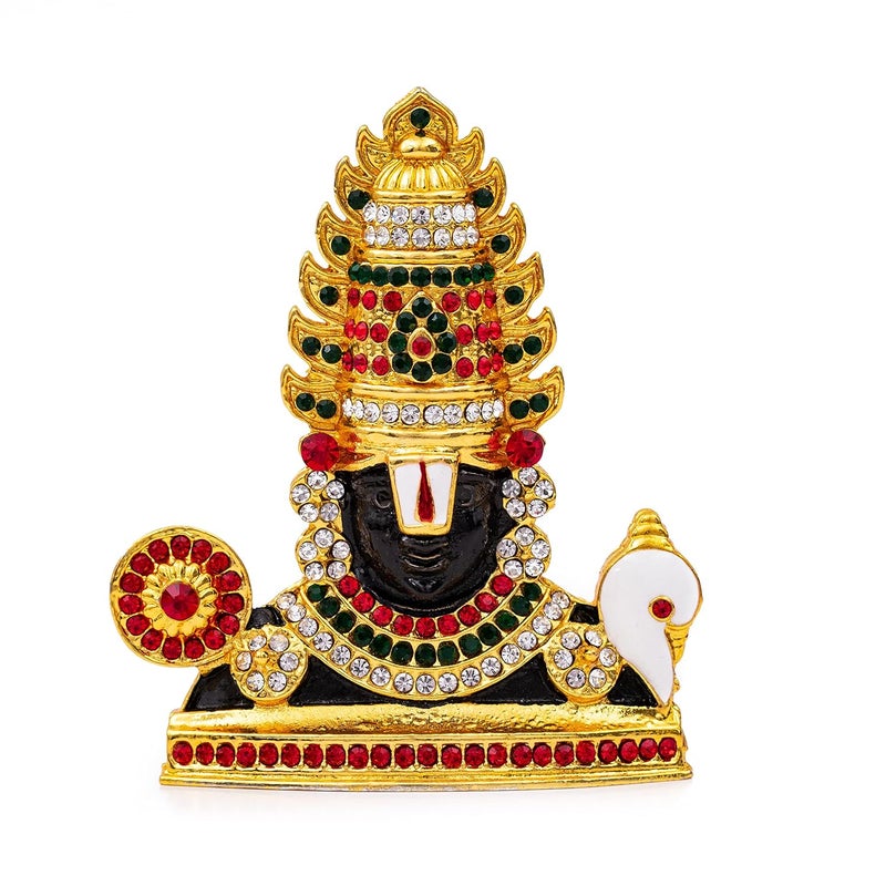 GCT Tirupati Balaji Idol Lord Venkateswara Idol B184 Black Color Metal Statue for Home Dcor Car Dashboard Mandir Pooja Murti Temple Puja Office Table Showpiece - Image 1