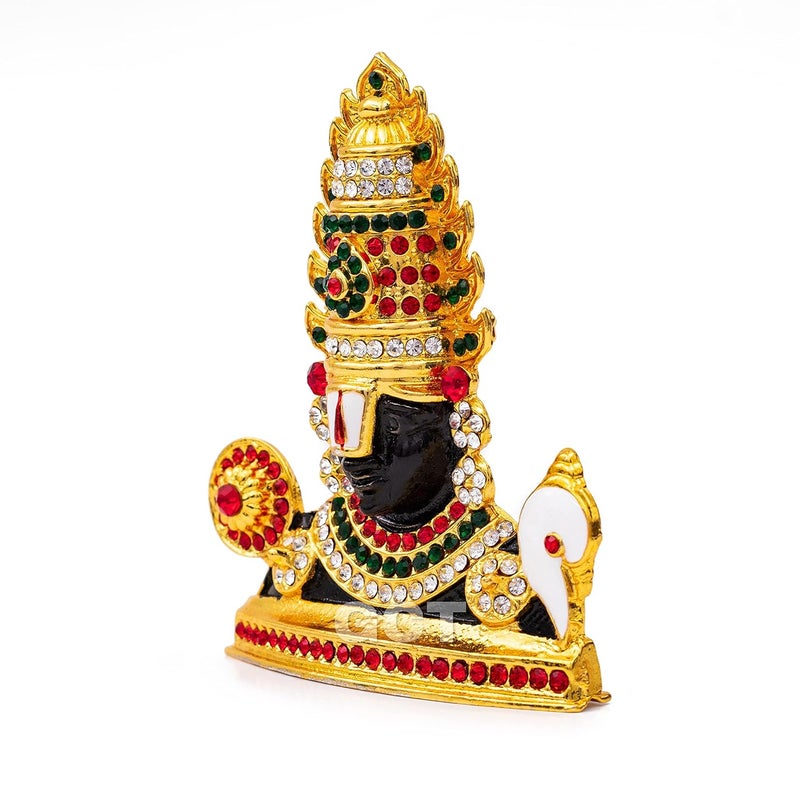 GCT Tirupati Balaji Idol Lord Venkateswara Idol B184 Black Color Metal Statue for Home Dcor Car Dashboard Mandir Pooja Murti Temple Puja Office Table Showpiece - Image 4