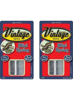 1.5 Inch Mini Metal Spring Toy (2 Coil Spring) Small Spring Fidget Toy For Kids & Adult. Original Stress Relief Classic Retro Vintage Toys. Party Favor Stocking Goodie Bag Stuffers. 7812A