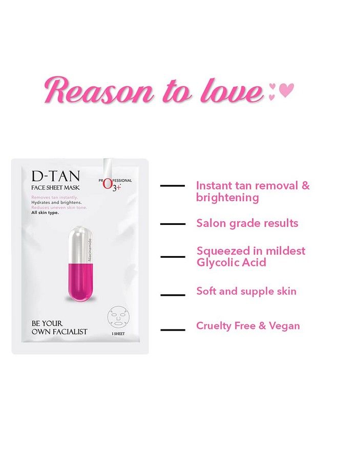 O3+ Facialist Dtan Face Sheet Mask With Niacinamide Reduced Dark Spots Acne Scars And Discoloration While Giving Ultimate Brightening (30G) - Image 3