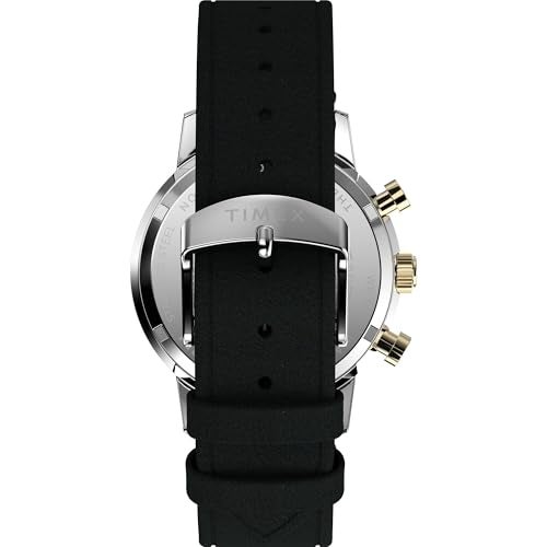 Timex Men's Marlin Quartz Chronograph 40mm Watch - Black Strap Champagne Dial Two-Tone Case - Image 3