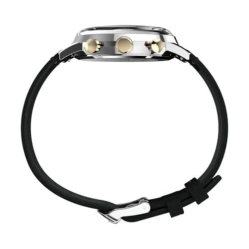 Timex Men's Marlin Quartz Chronograph 40mm Watch - Black Strap Champagne Dial Two-Tone Case - Image 2