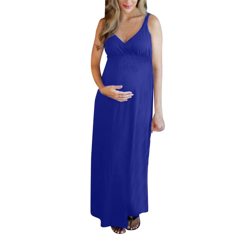 2022 foreign trade new AliExpress European and American maternity skirt long solid color knitted dress black XXL - Image 5