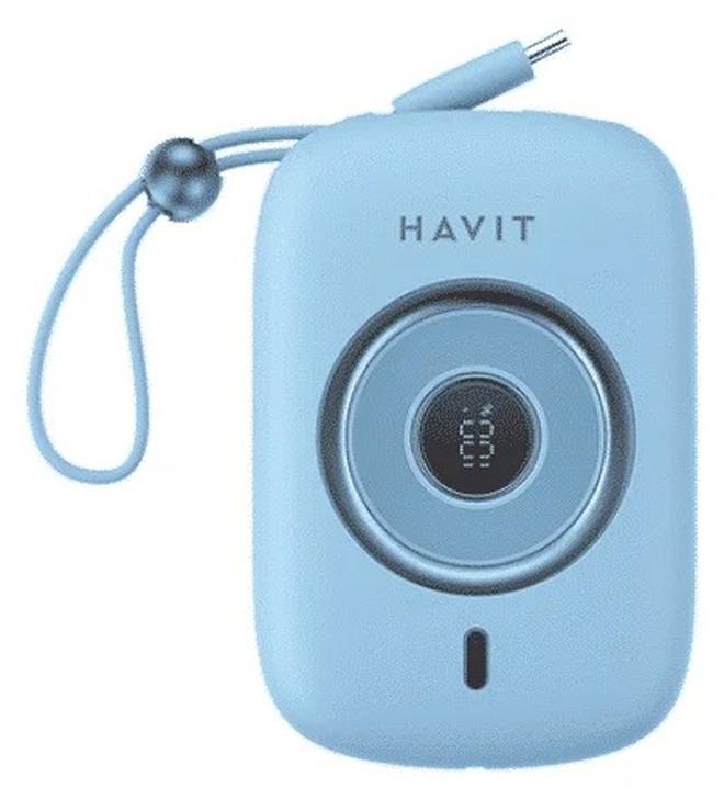 هافيت باور بنك هافيت PB5214 ميني بسعة 10000 مللي أمبير – شاحن محمول مدمج مع شحن سريع PD بقوة 35 واط، بطارية خارجية مزدوجة المخارج للهواتف الذكية والأجهزة اللوحية والمزيد