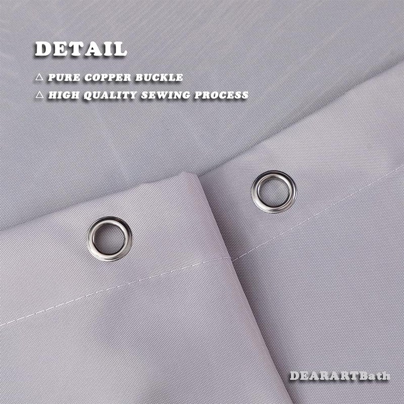 DEARART Silver Grey Shower Curtain, Thicken Polyester Fabric with 12 C-Hooks, Hotel Quality, It's Easy to Install and Machine Washable, 180cm(L)*150cm(W) - Image 3
