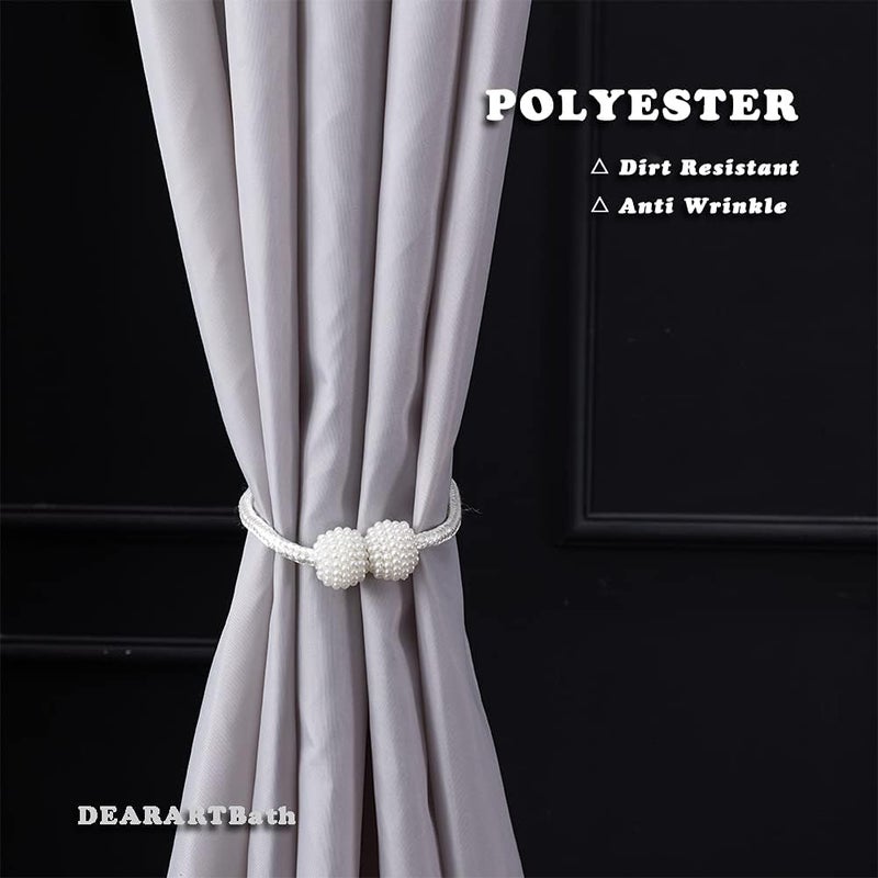 DEARART Silver Grey Shower Curtain, Thicken Polyester Fabric with 12 C-Hooks, Hotel Quality, It's Easy to Install and Machine Washable, 180cm(L)*150cm(W) - Image 4