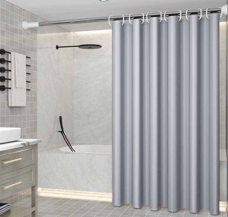 DEARART Silver Grey Shower Curtain, Thicken Polyester Fabric with 12 C-Hooks, Hotel Quality, It's Easy to Install and Machine Washable, 180cm(L)*150cm(W) - Image 1